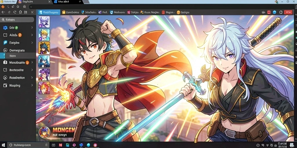 Tangkapan layar RPG yang menampilkan aksi karakter utama.